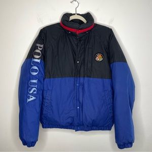 Polo Ralph Lauren Vintage USA Cookie Down Puffer Jacket SZ Large